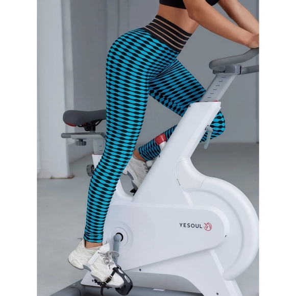 Honeycomb Textured Wideband Waist Sports Leggings - Picture 3 of 6